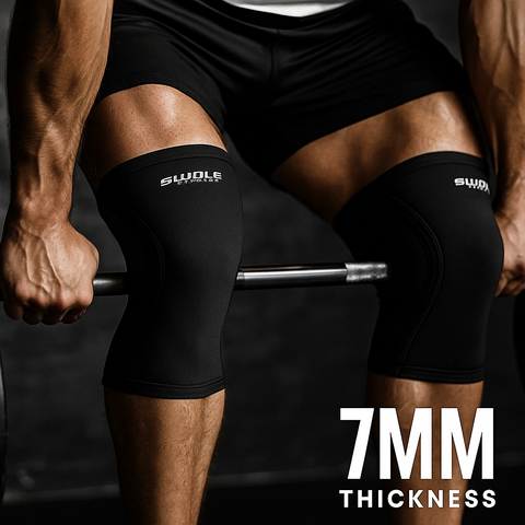 SWOLE 7mm All Black Knee Sleeves